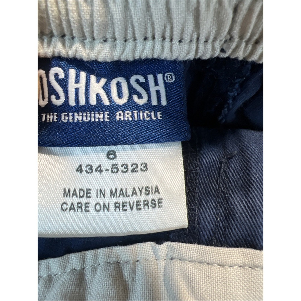 Vintage Y2K OshKosh B'gosh Navy Blue Cargo Shorts - OKB Est. 95 Patch - Size 6 Y - Picture 5 of 7